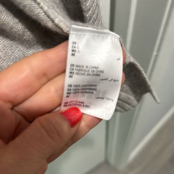 Charter Club Women 100% Cashmere Large Grey Long Cardigan Sweater Oversized - Picture 4 of 5